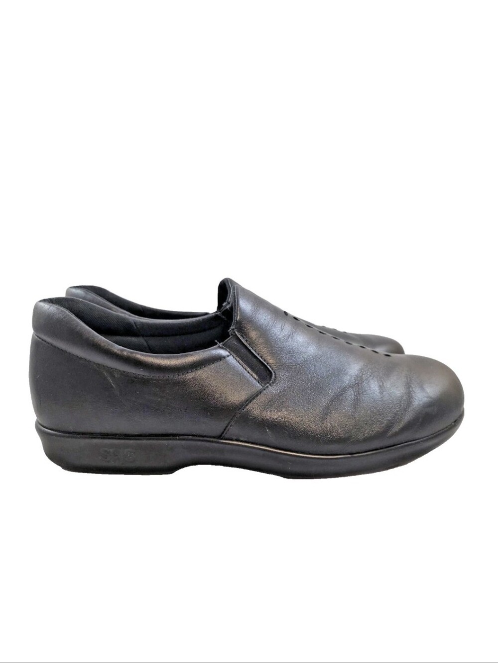 SAS Viva Black Leather Comfort Slip-On Walking Shoes Women's 12WW Wide USA - Picture 7 of 16